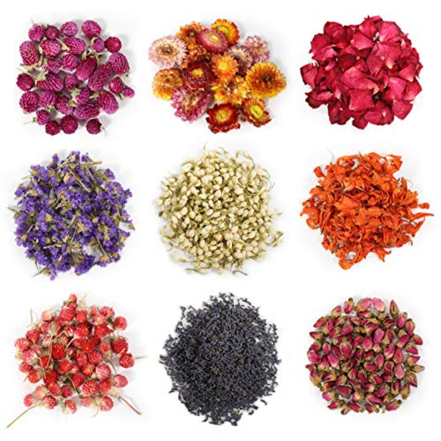 Candle Making Bath - 9 Bolsas de Flores Secas, Kit
