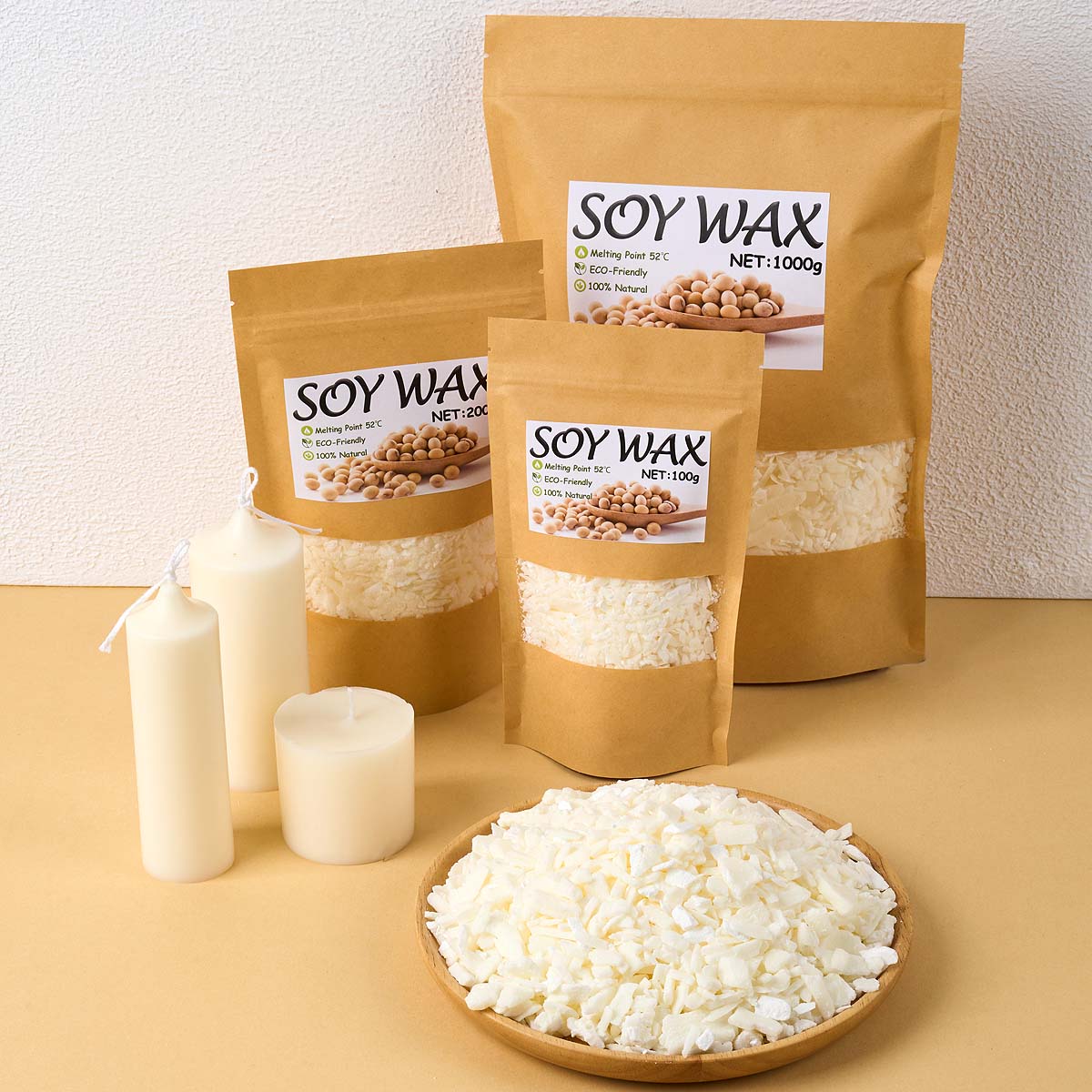 Xmas Candle Making - Cera de soja blanca pura de