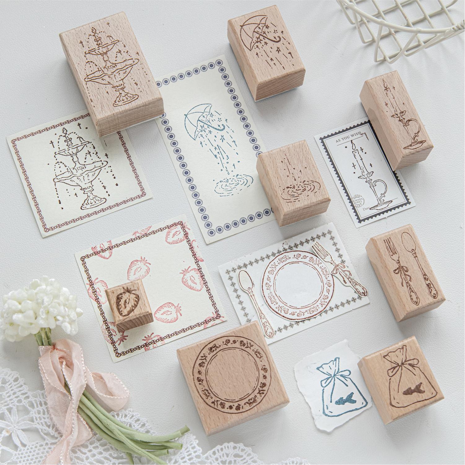 Xmas Candle Making - Sello de madera con diseño de