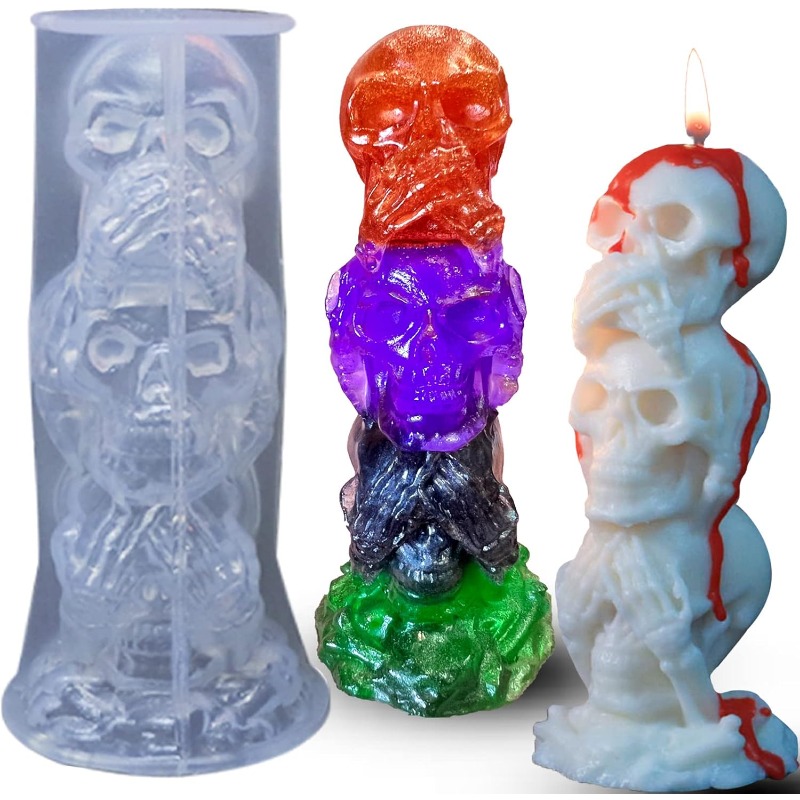 Molde de silicona 3D de calave - Candle Making Event reseña y precio